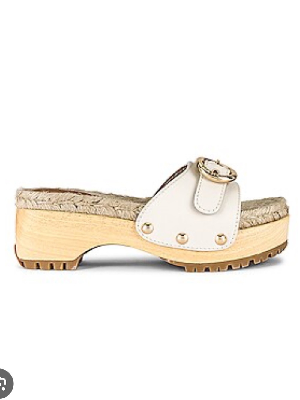 See by Chloe Viviane White Leather Espadrille Slide EU37